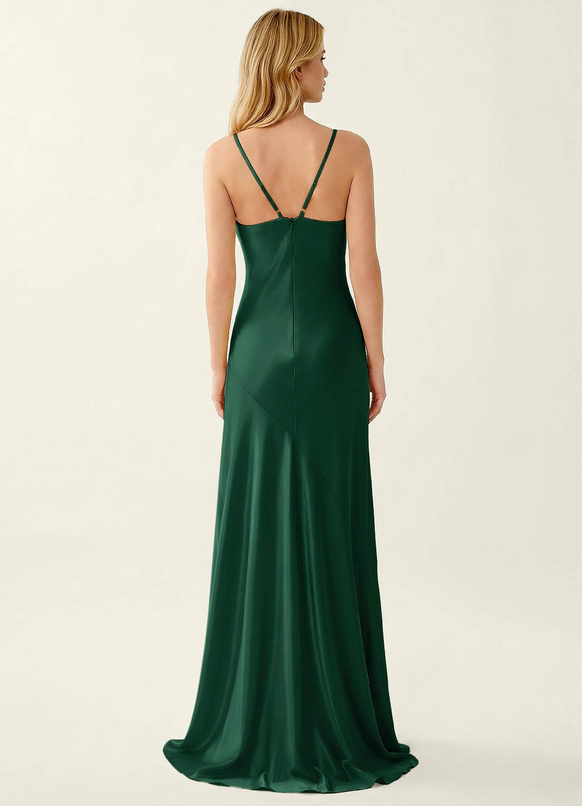 Annastazhia Mermaid Sweetheart Satin Prom Dress in Emerald Green