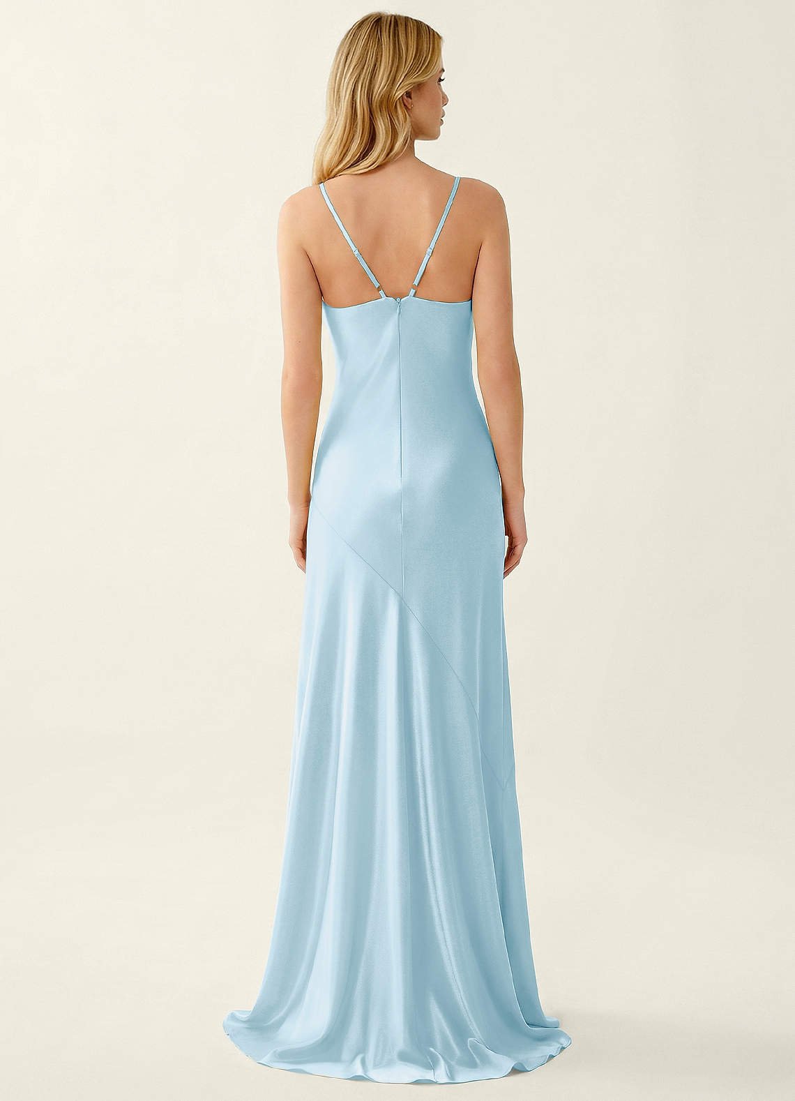 Annastazhia Mermaid Sweetheart Satin Prom Dress in Sky Blue