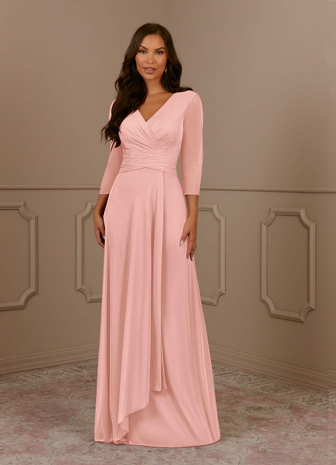 Annetta A-Line V-Neck Mesh Mother of the Bride Dress in Rosette