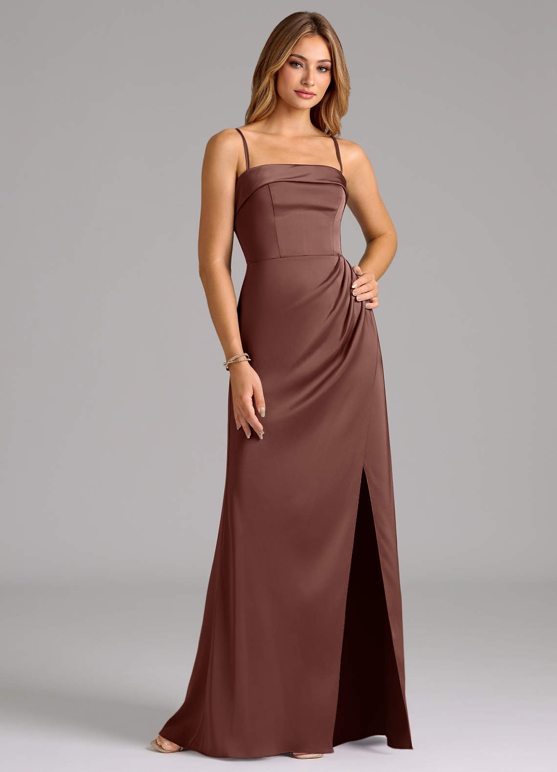 Aretha A-Line Strapless Stretch Satin Bridesmaid Dress
