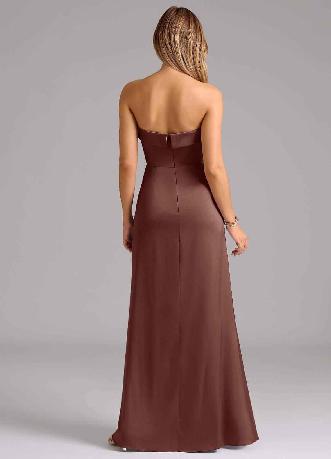 Aretha A-Line Strapless Stretch Satin Bridesmaid Dress