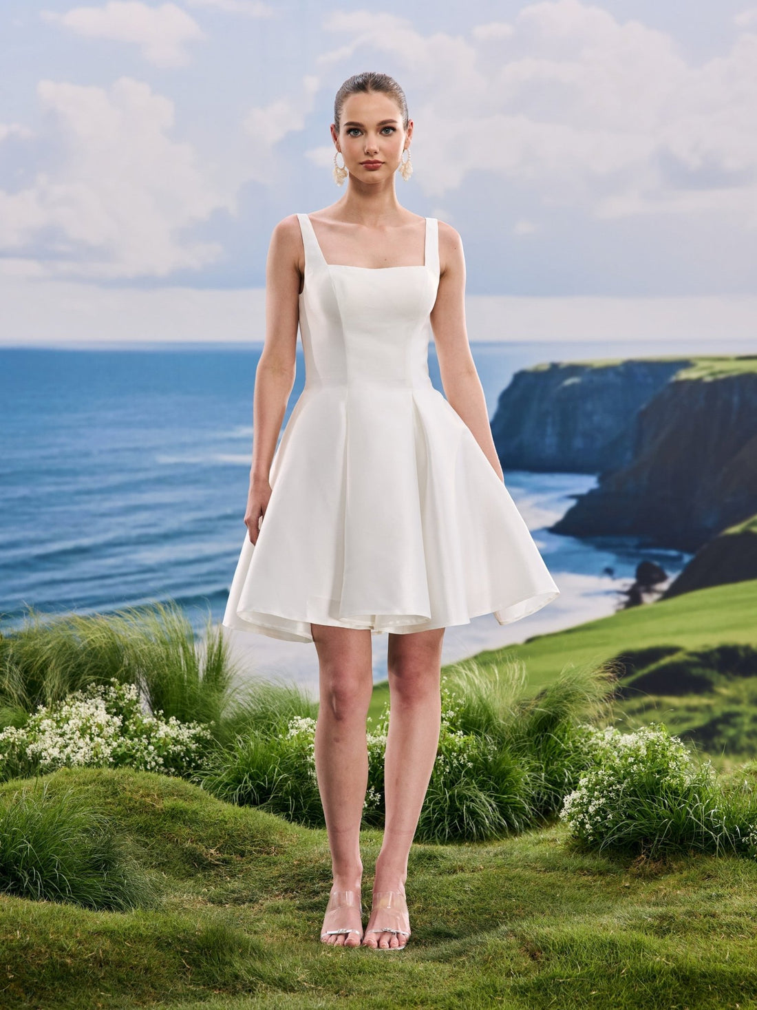 Avelin white wedding dress, front view