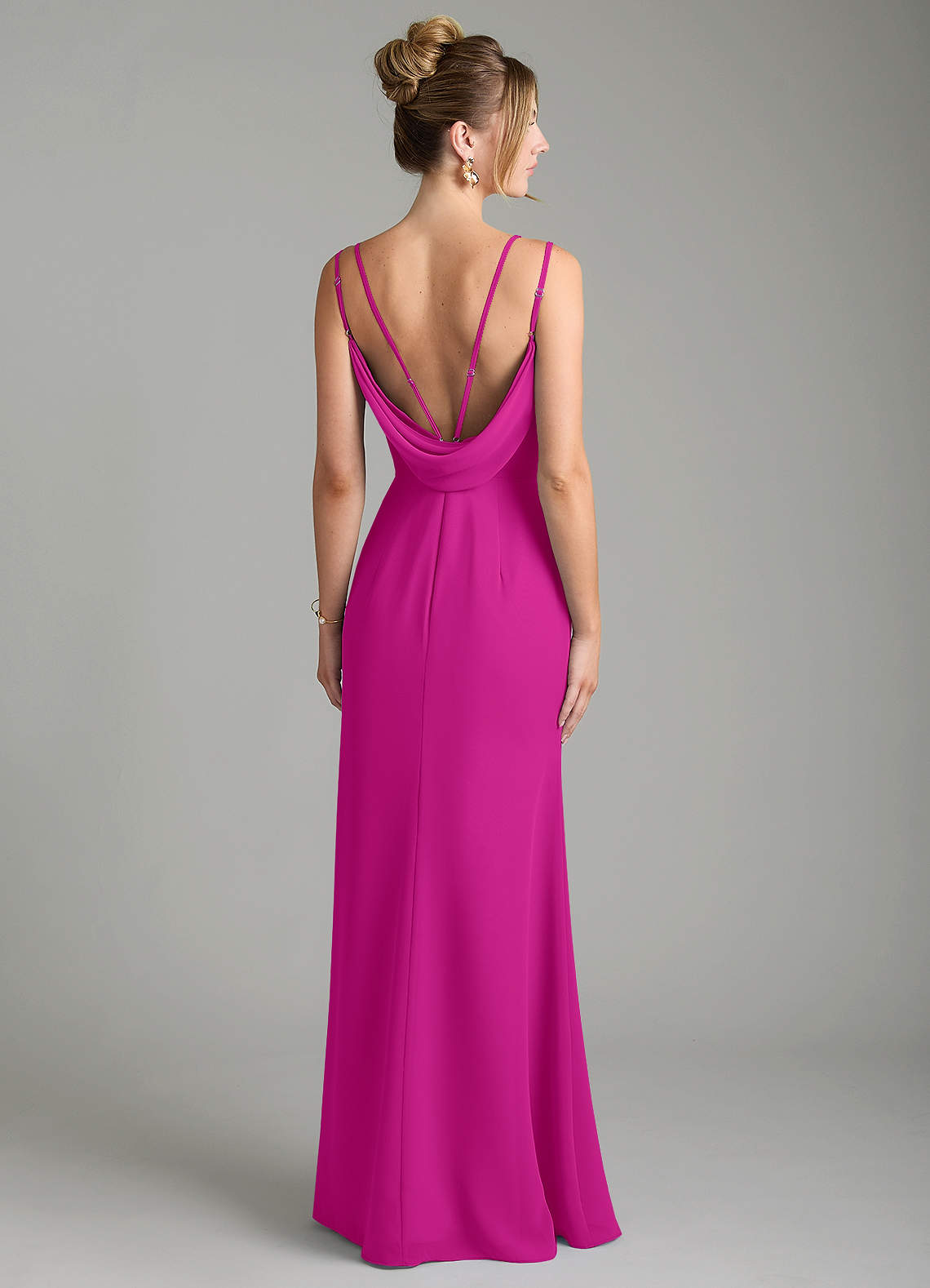 Egypt Sheath Sweetheart Chiffon Bridesmaid Dress in Fuchsia