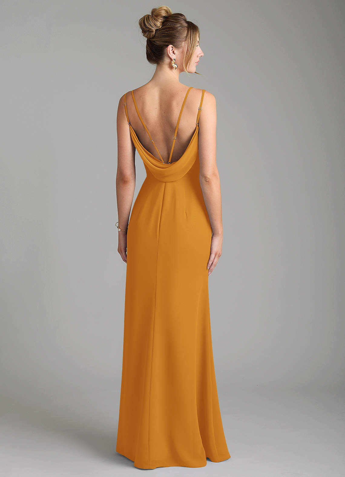 Egypt Sheath Sweetheart Chiffon Bridesmaid Dress in butterscotch