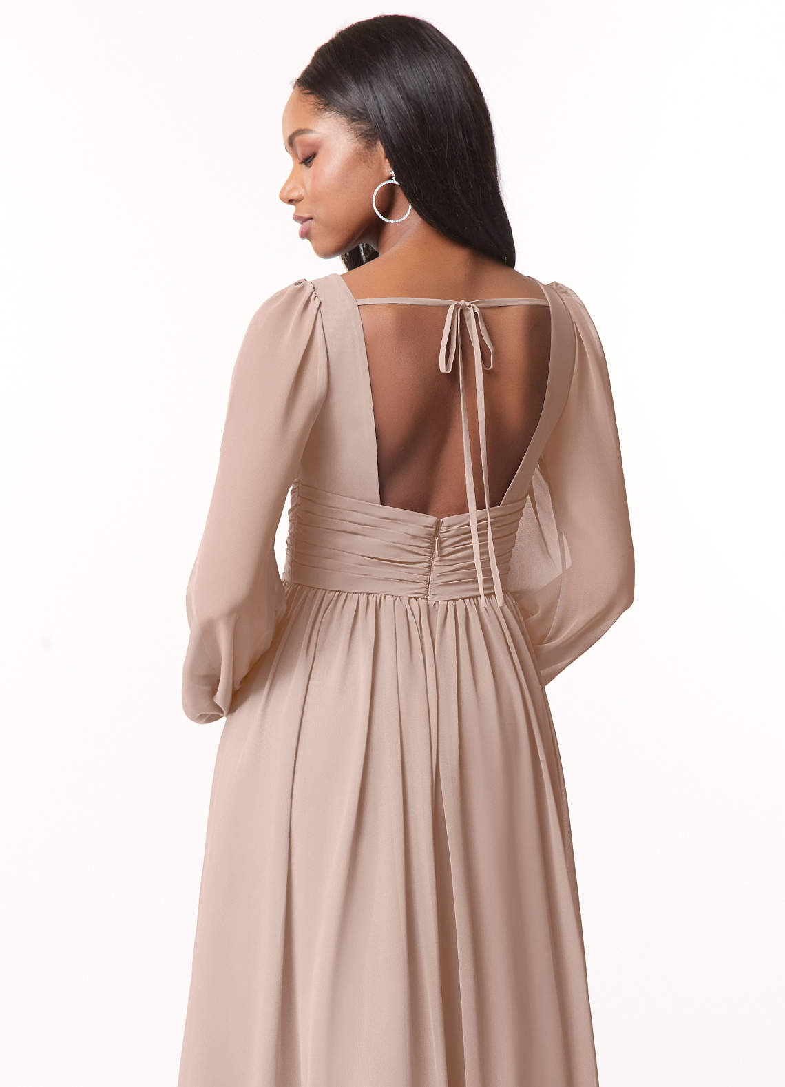 Norah A-Line V-Neck Chiffon Bridesmaid Dress in English Rose