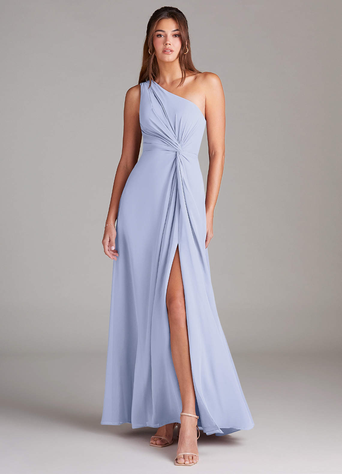 Brooke A-Line One-Shoulder Chiffon Bridesmaid Dress in Lavender
