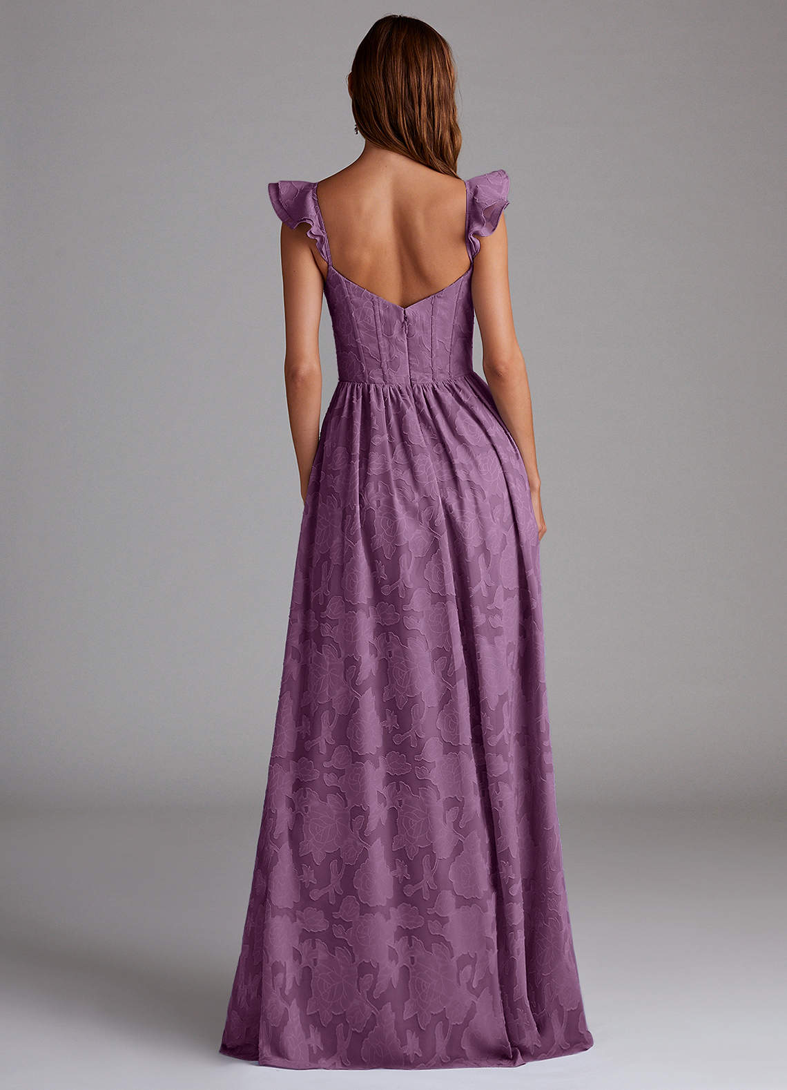 Denisse A-Line Sweetheart Floral Burnout Bridesmaid Dress in Wisteria