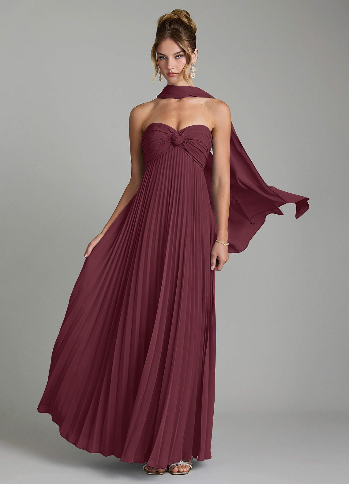 Tempest A-Line Sweetheart Chiffon Bridesmaid Dress in Cabernet