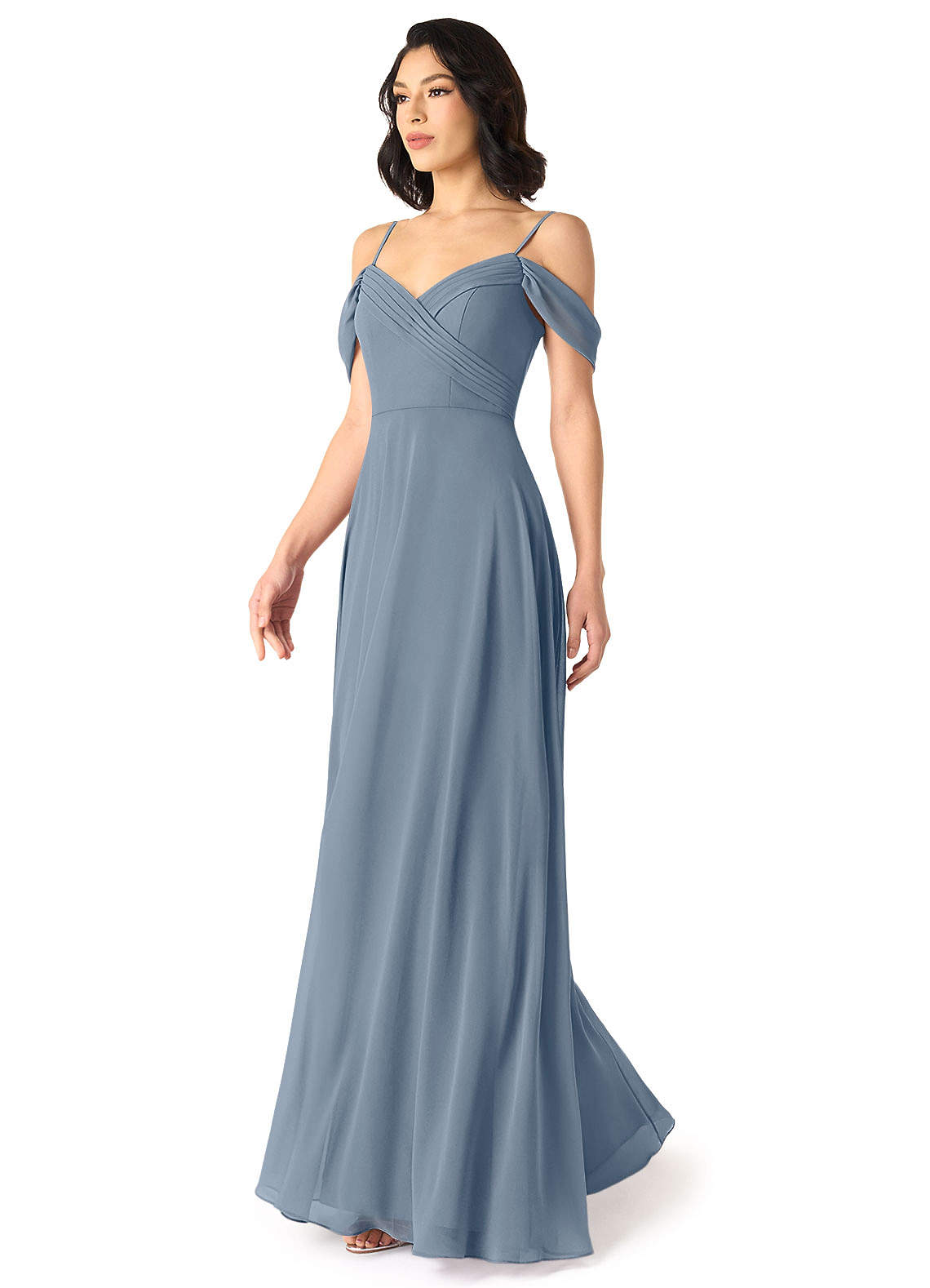 Tancie A-Line Off-the-Shoulder Chiffon Bridesmaid Dress in Twilight