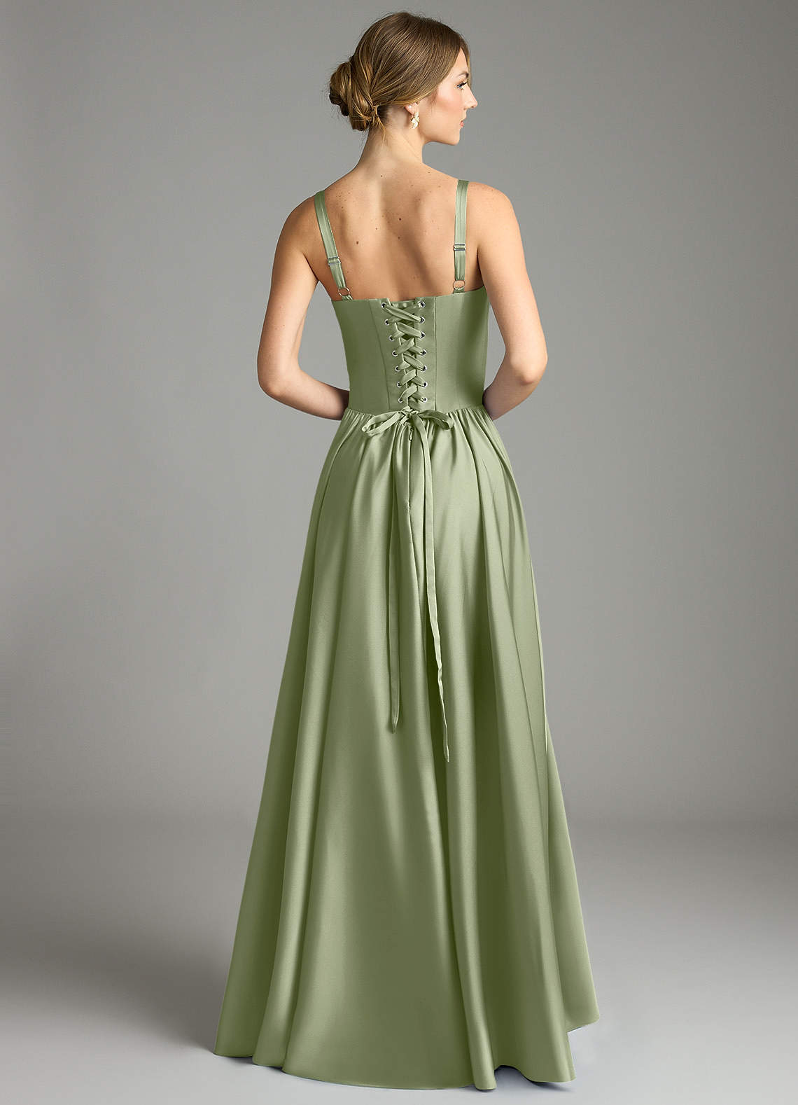Evadina A-Line Sweetheart Stretch Satin Bridesmaid Dress in Pistachio