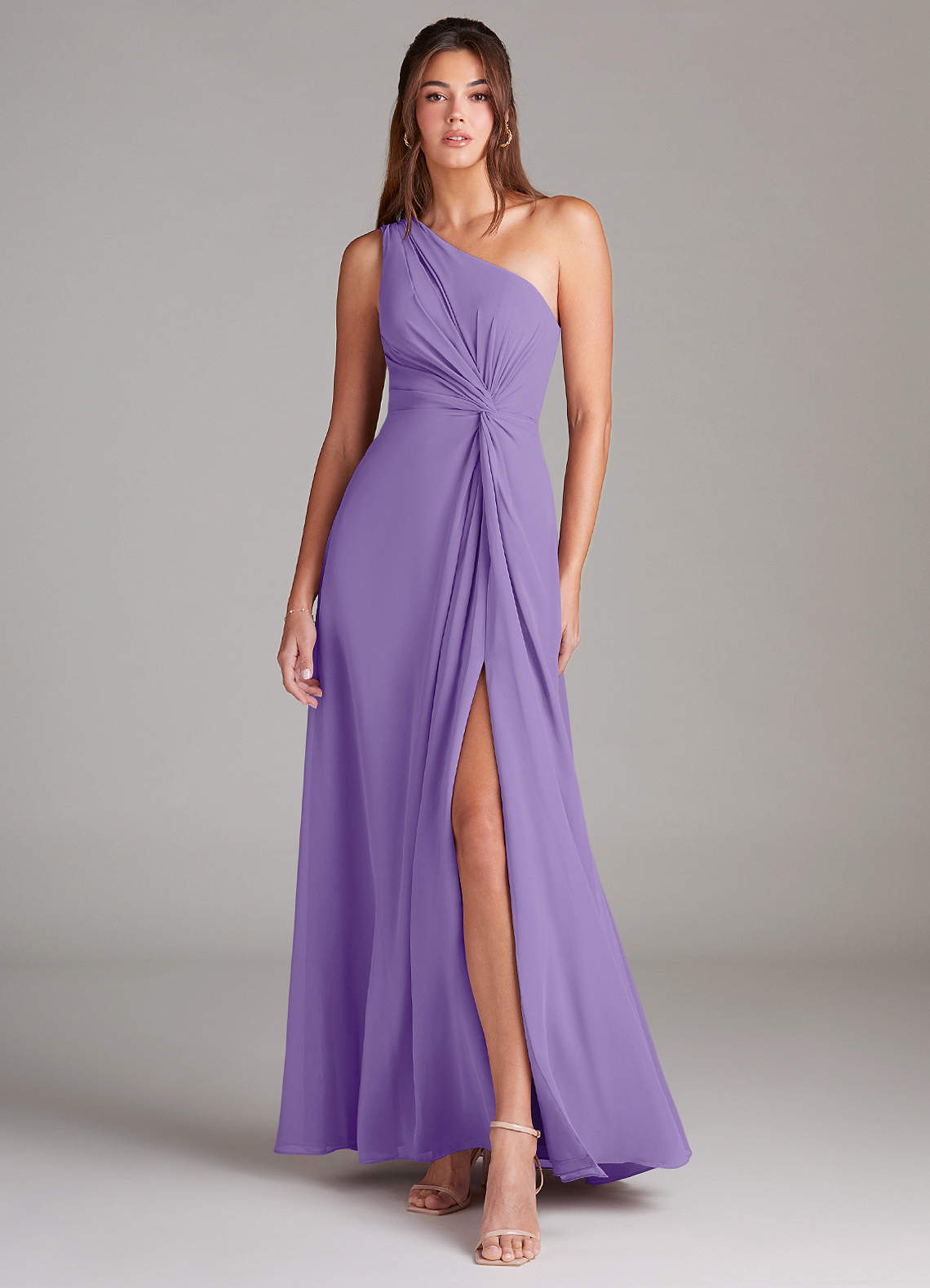 Brooke A-Line One-Shoulder Chiffon Bridesmaid Dress in Tahiti