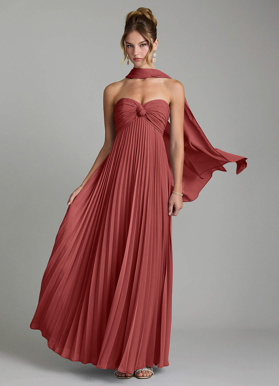 Tempest A-Line Sweetheart Chiffon Bridesmaid Dress in Terracotta