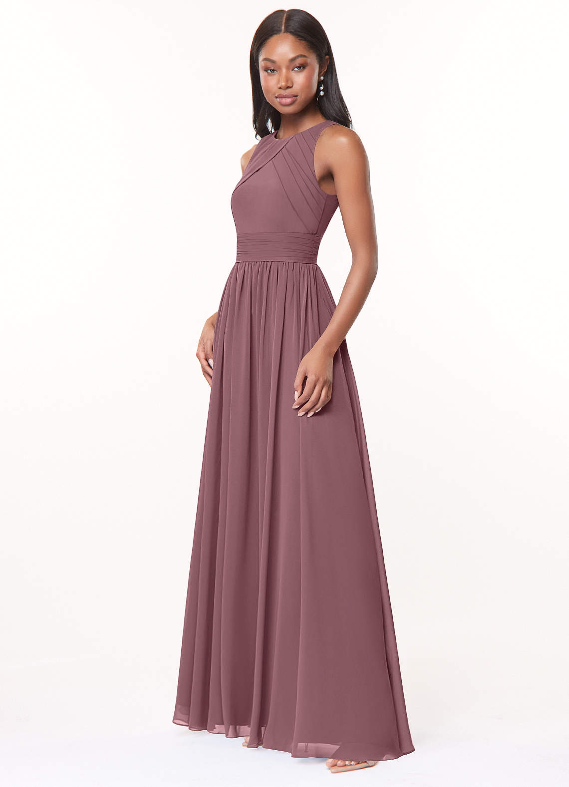 Harper A-Line Scoop-Neck Chiffon Bridesmaid Dress in Amethyst