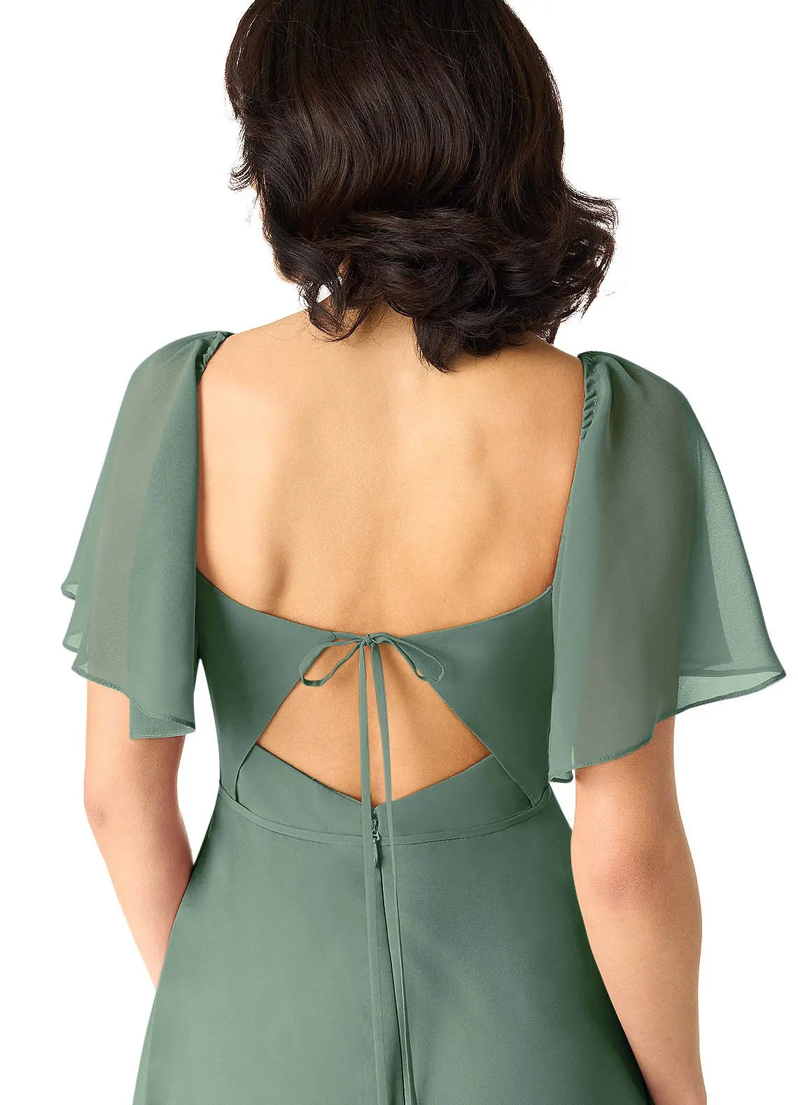 Chloe A-Line Sweetheart Chiffon Bridesmaid Dress in Eucalyptus