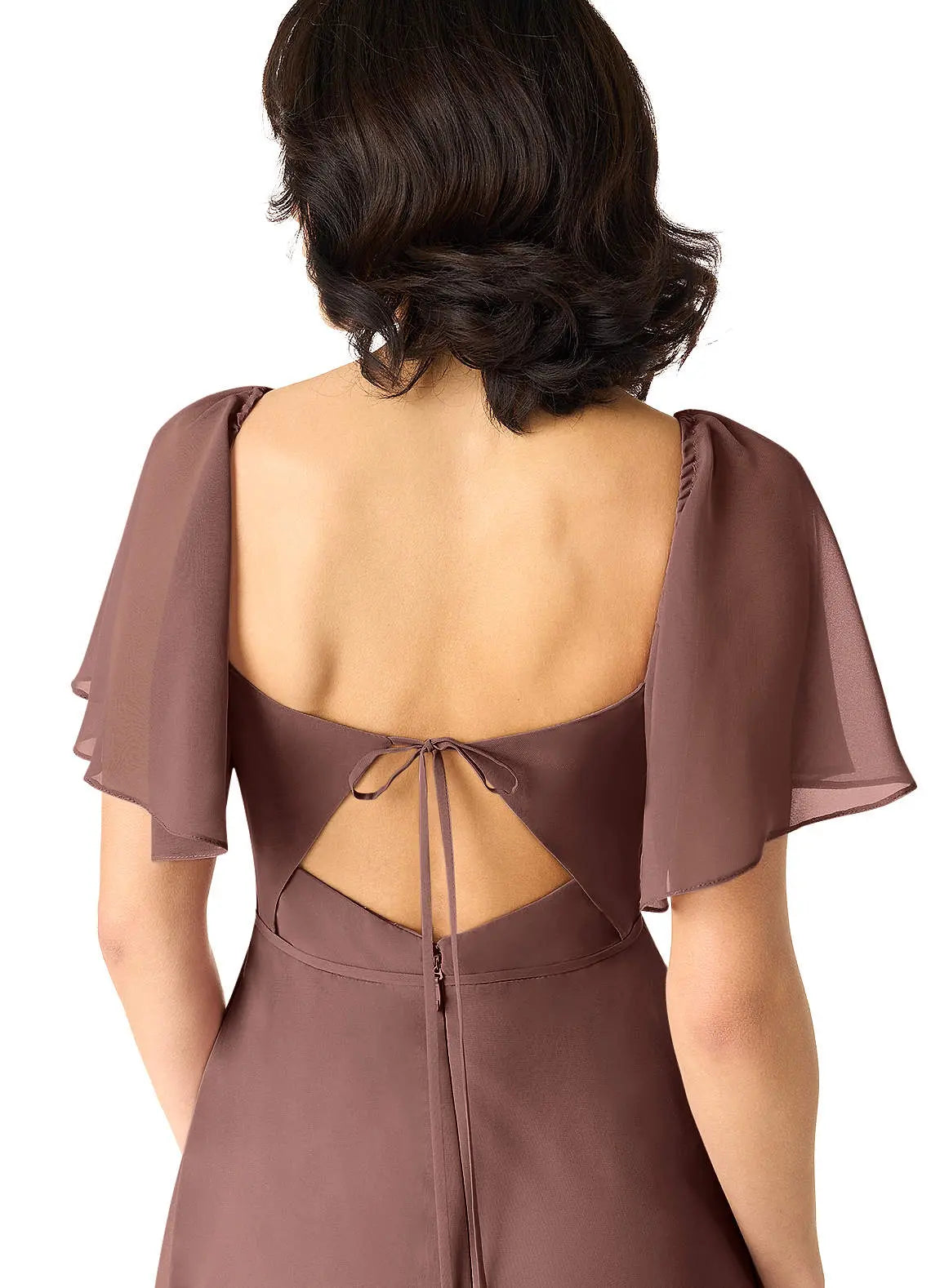 Chloe A-Line Sweetheart Chiffon Bridesmaid Dress in Espresso