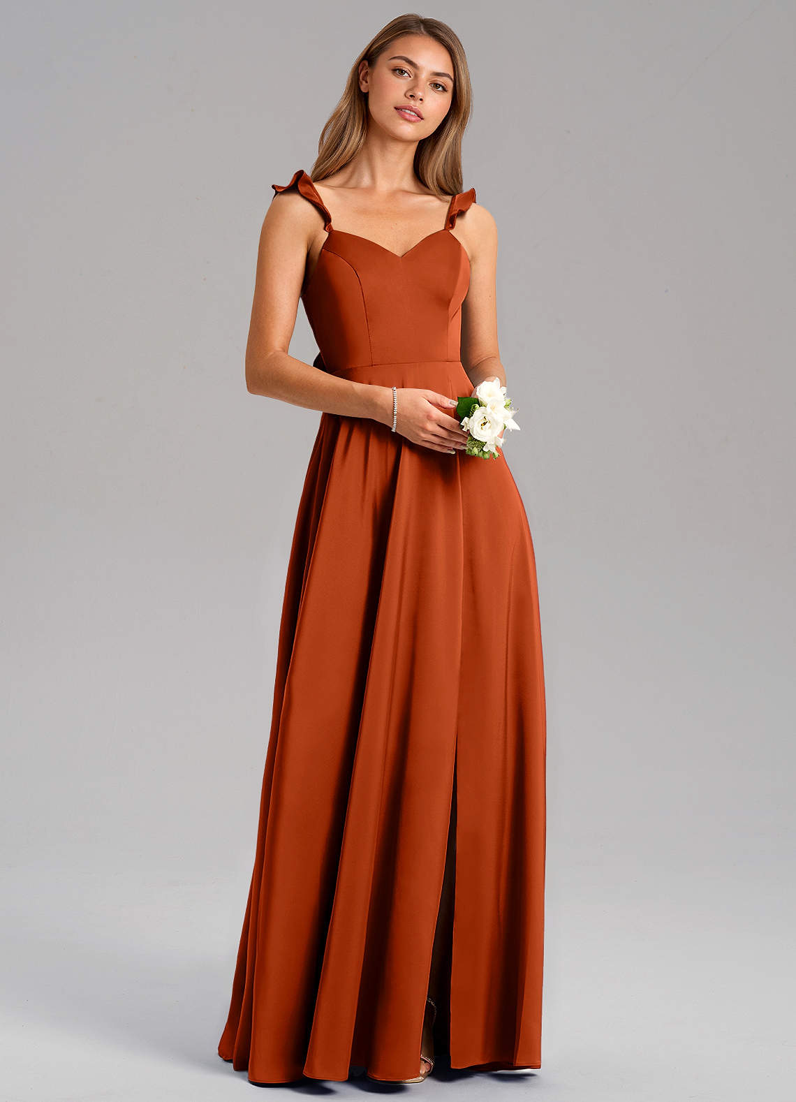 Everett A-Line V-Neck Chiffon Bridesmaid Dress in Paprika