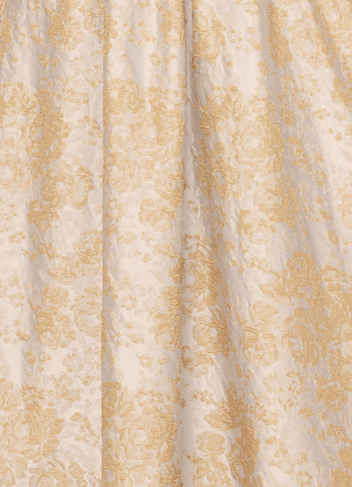 Runa Ball Gown Pleated Jacquard Taffeta Evening Dress in Vintage Champagne