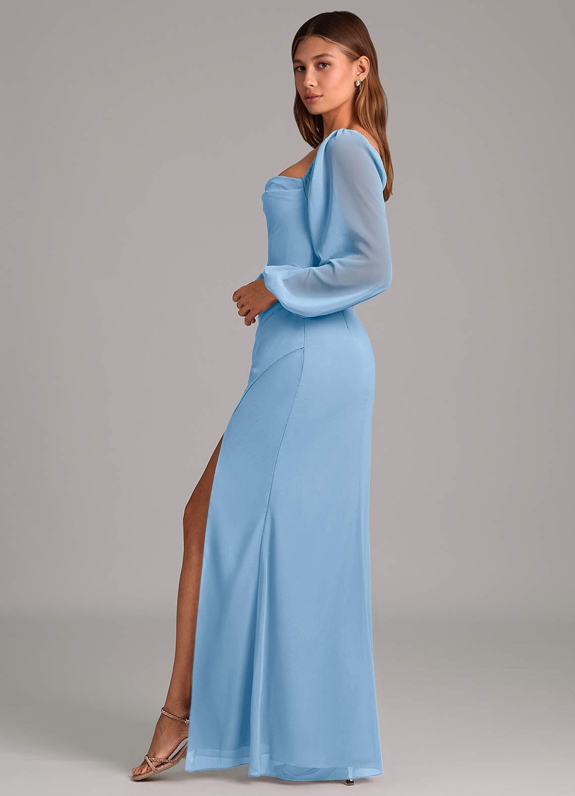 Brixley Mermaid Sweetheart Chiffon Bridesmaid Dress in Powder Blue