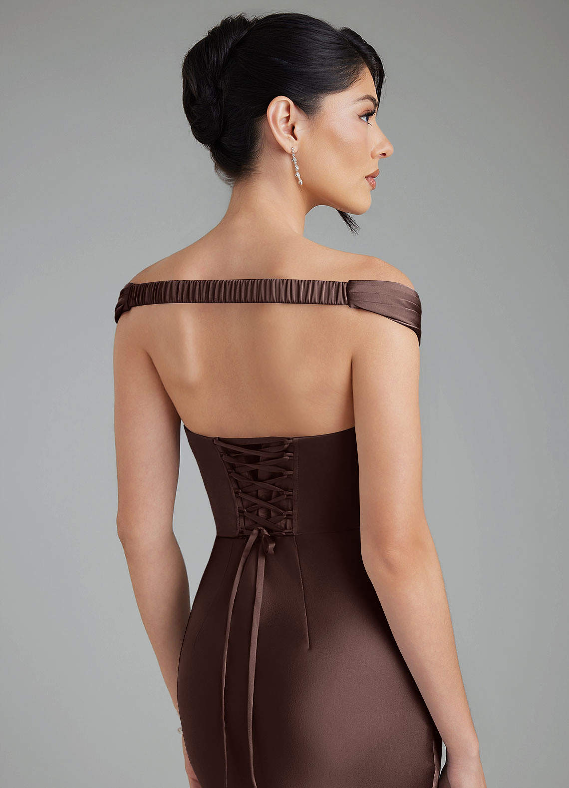 Stella Sheath V-Neck Stretch Satin Bridesmaid Dress