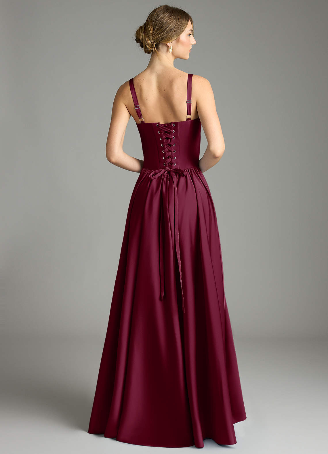Evadina A-Line Sweetheart Stretch Satin Bridesmaid Dress in Mulberry
