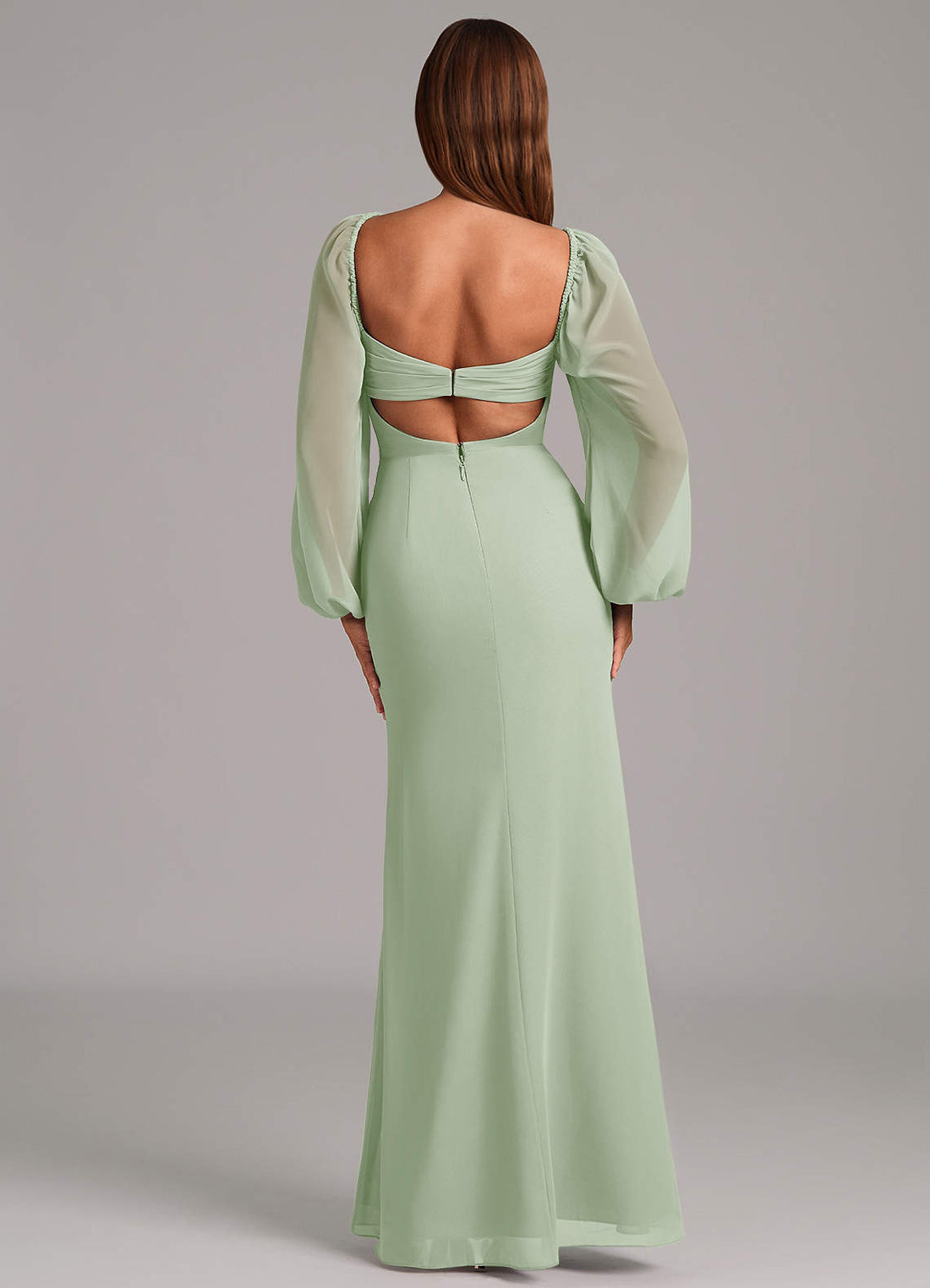 Brixley Mermaid Sweetheart Chiffon Bridesmaid Dress in Dusty Sage