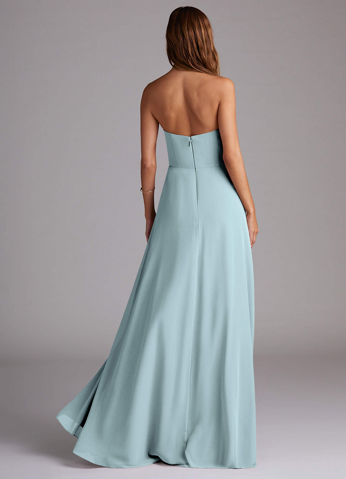 Wren A-Line Straight-Neck Chiffon Bridesmaid Dress in Mist