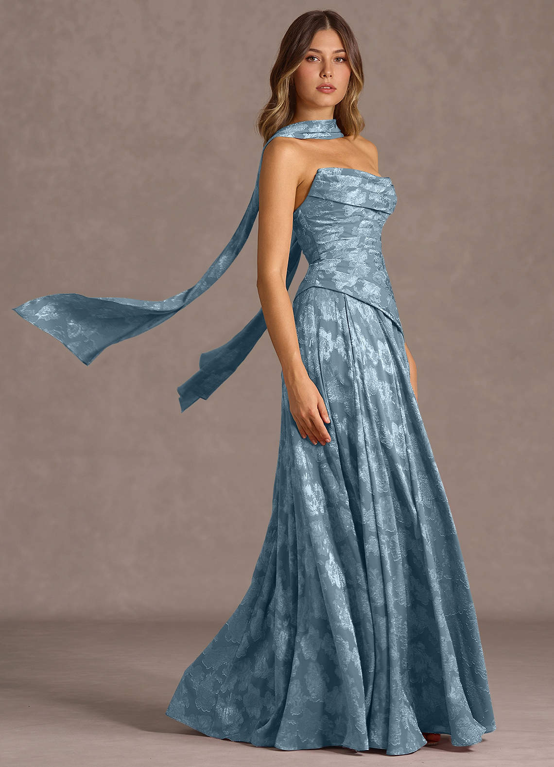 Gabriela A-Line Corset Fil Coupé Wedding Guest Dress in Lemon Sorbet