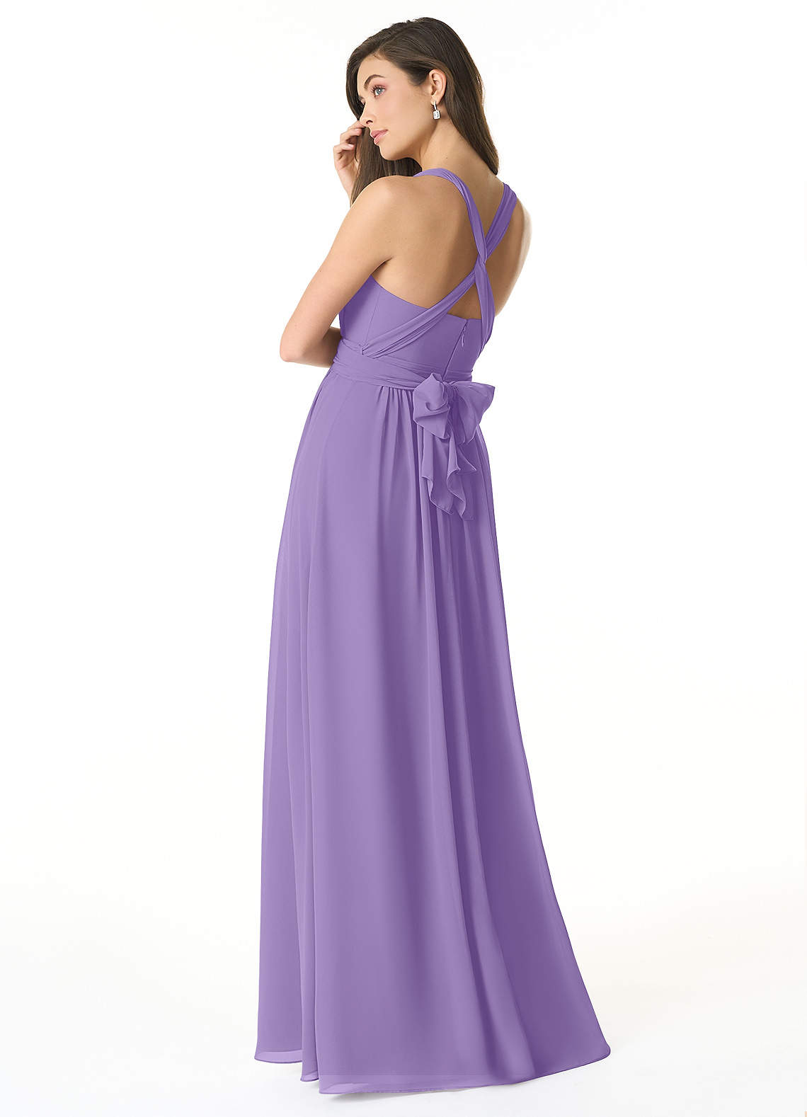 Olani A-Line V-Neck Chiffon Bridesmaid Dress in Tahiti