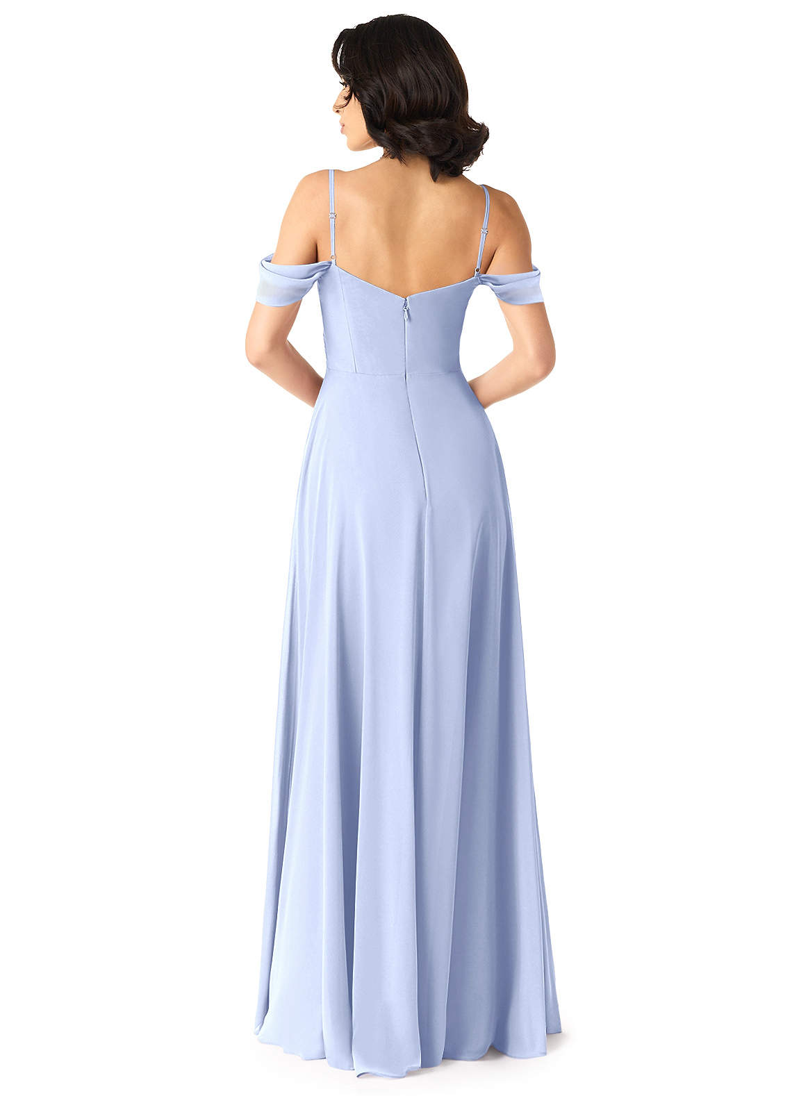 Tancie A-Line Off-the-Shoulder Chiffon Bridesmaid Dress in Ice