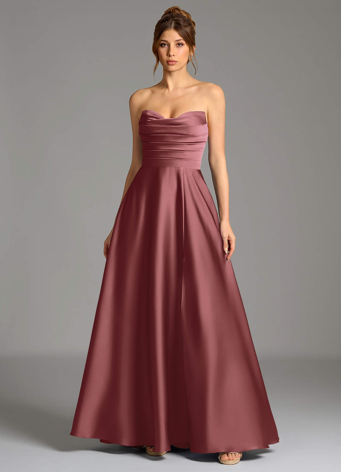 Ayla A-Line Sweetheart Stretch Satin Bridesmaid Dress in Amethyst