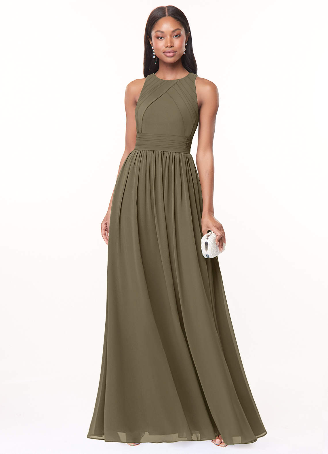 Harper A-Line Scoop-Neck Chiffon Bridesmaid Dress in Willow Green