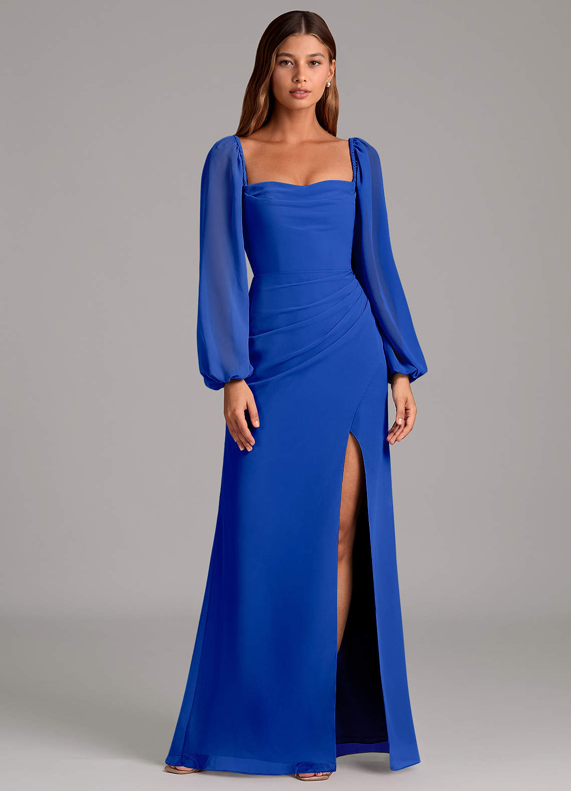 Brixley Mermaid Sweetheart Chiffon Bridesmaid Dress in Royal Blue