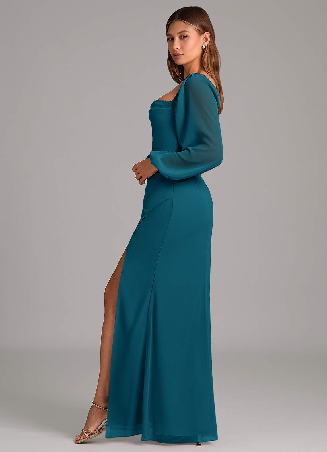 Brixley Mermaid Sweetheart Chiffon Bridesmaid Dress in Ink Blue