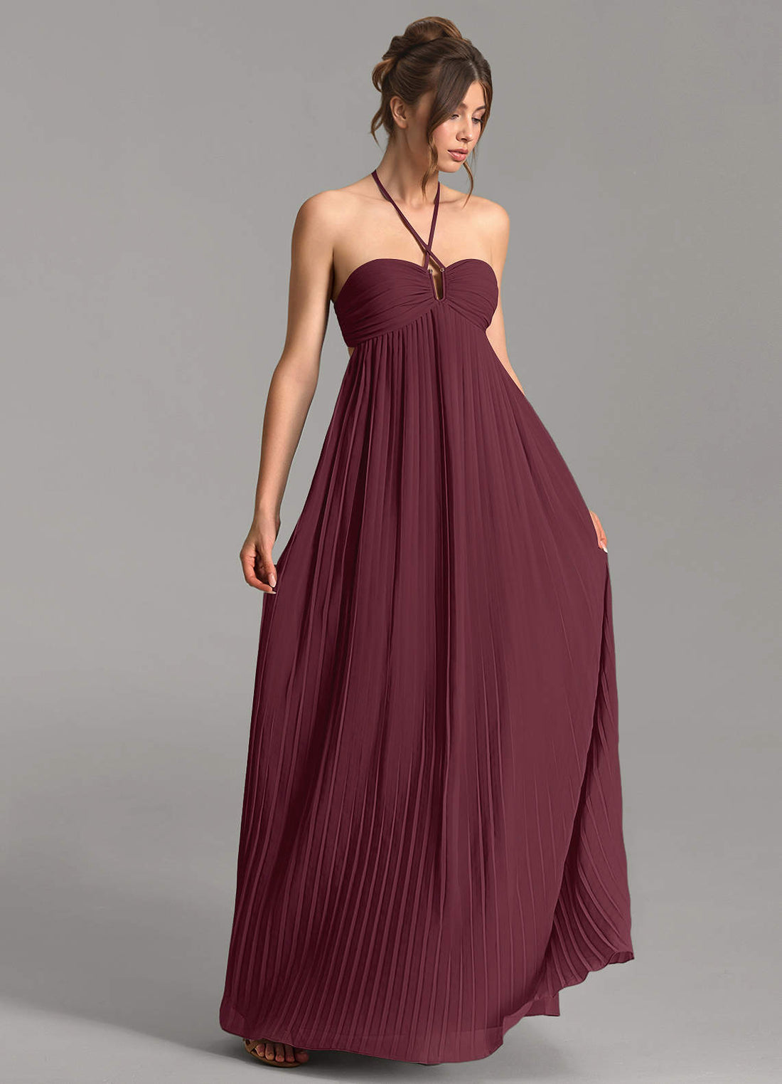 Addison A-Line Sweetheart Chiffon Bridesmaid Dress in Cabernet