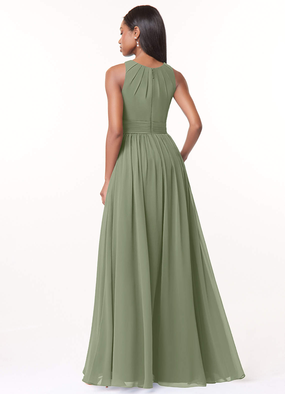 Harper A-Line Scoop-Neck Chiffon Bridesmaid Dress in Pistachio