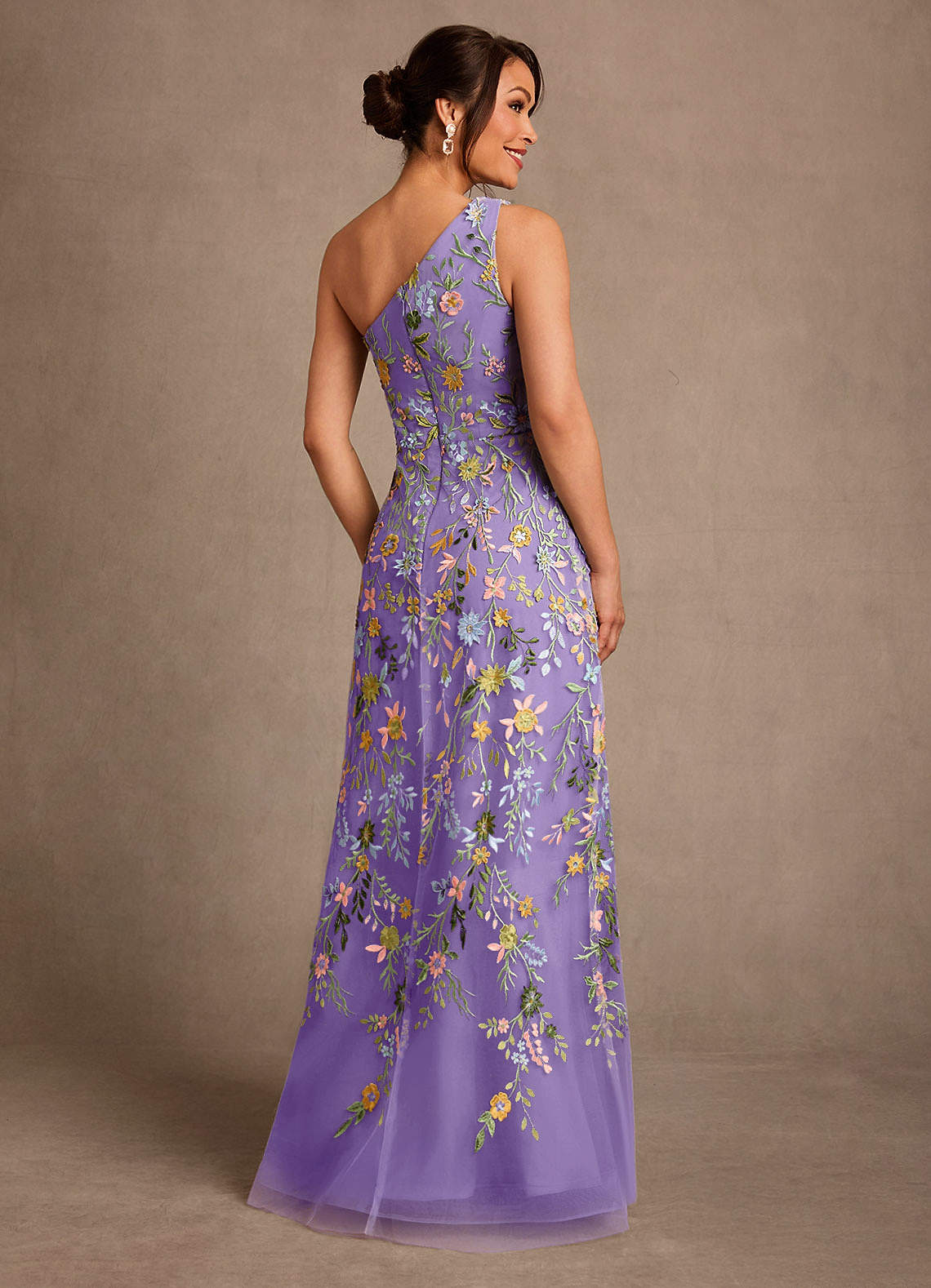 Bertie A-Line One-Shoulder Lace Mother of the Bride Dress in Tahiti