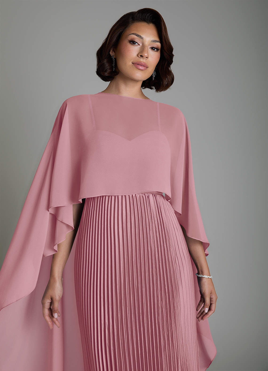 Micah A-Line Sweetheart Stretch Satin and Chiffon Bridesmaid Dress in Vintage Mauve