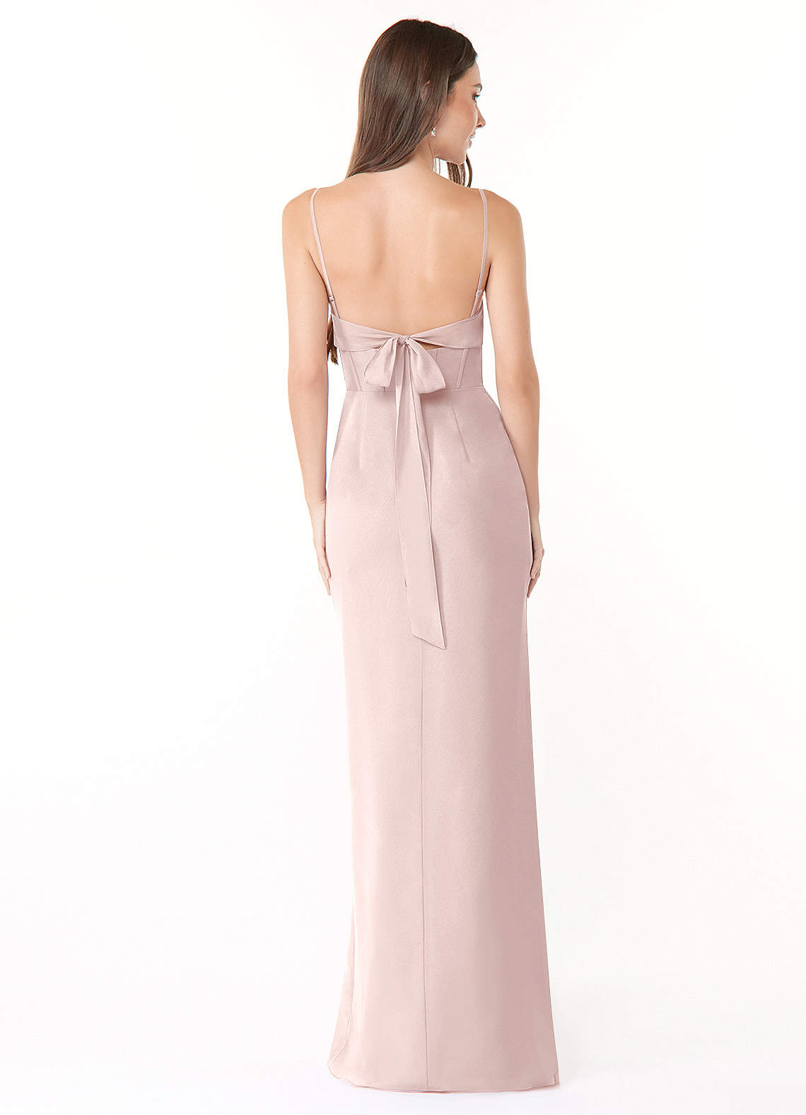 Mai Sheath Cowl-Neck Chiffon Bridesmaid Dress in Blushing Pink