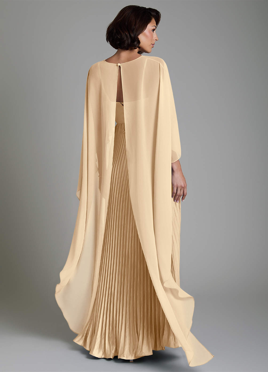Micah A-Line Sweetheart Stretch Satin and Chiffon Bridesmaid Dress in Champagne