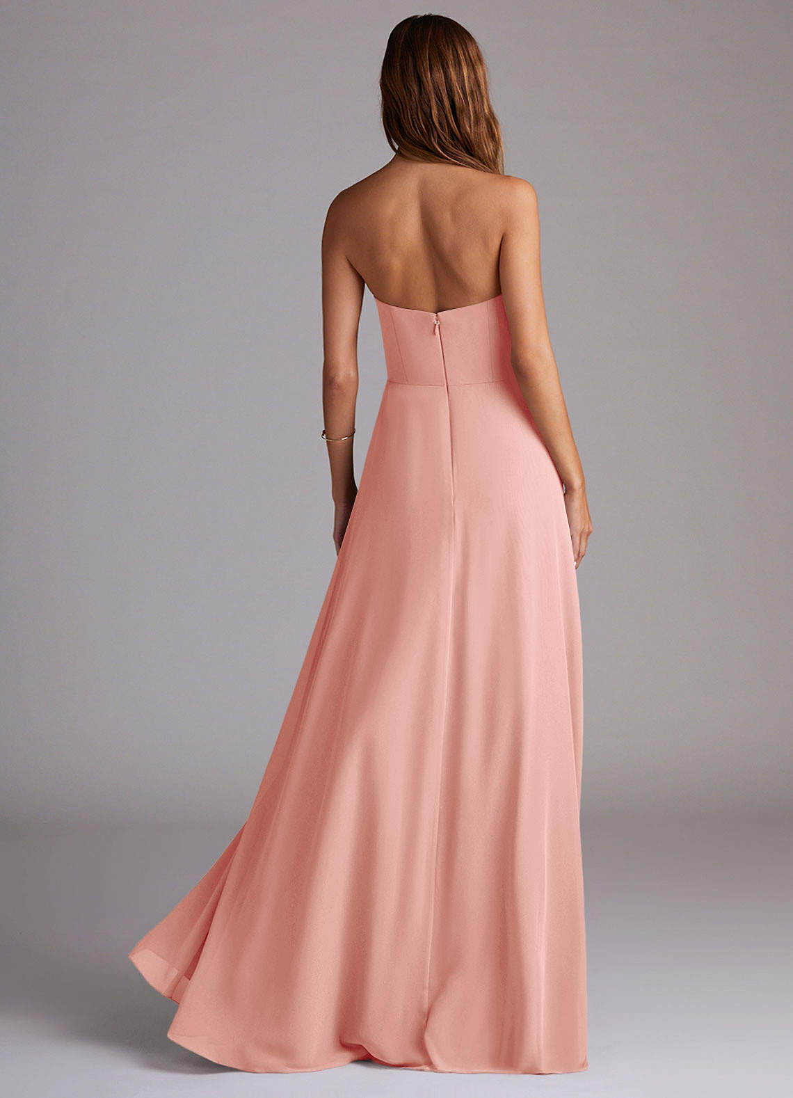 Wren A-Line Straight-Neck Chiffon Bridesmaid Dress in Rosette
