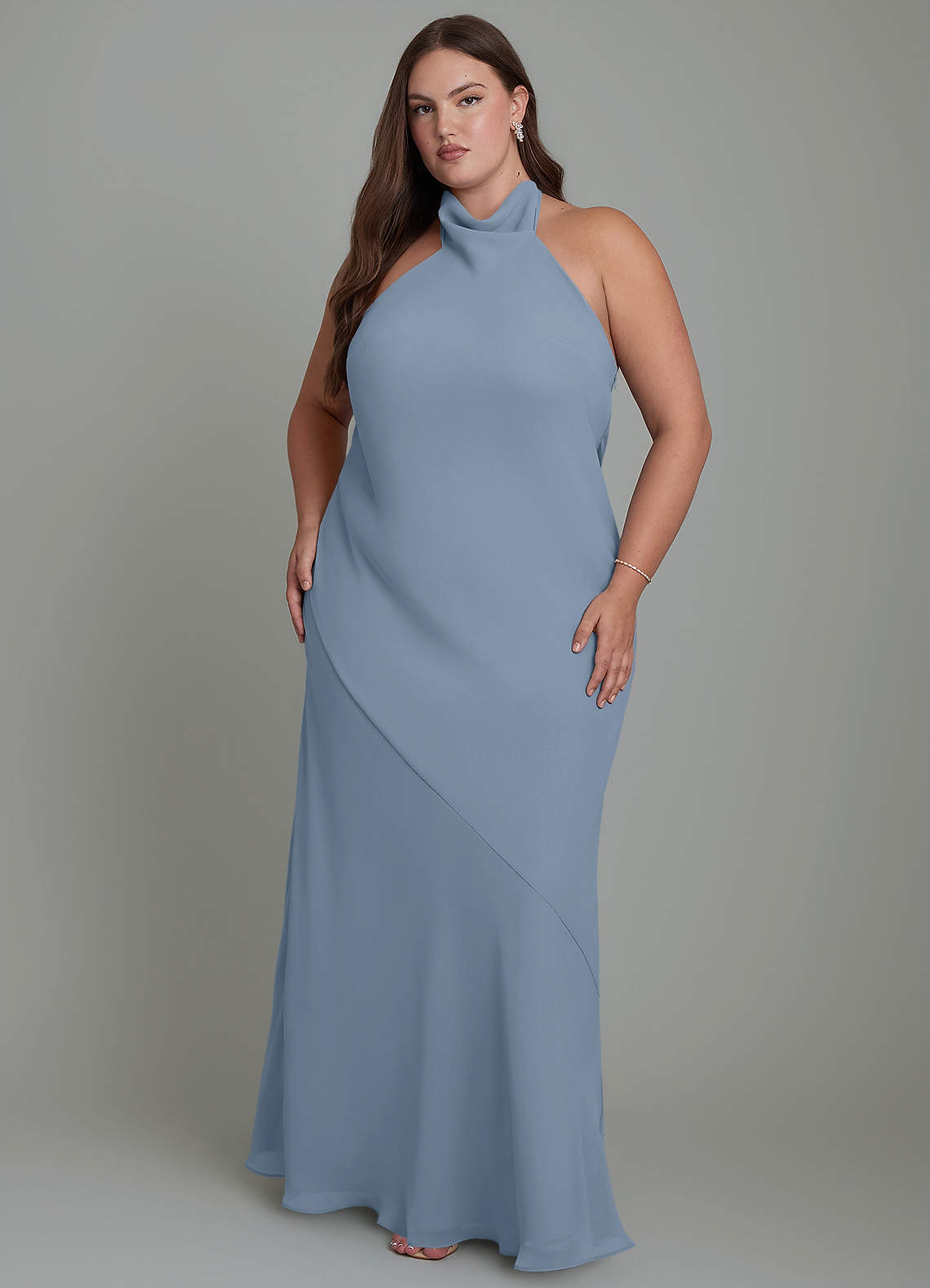 Velli Mermaid Halter Chiffon Bridesmaid Dress