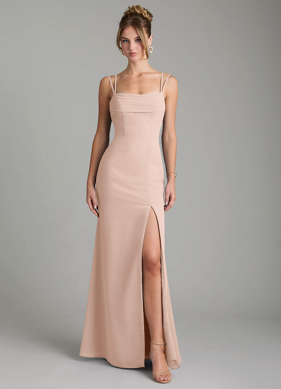 Egypt Sheath Sweetheart Chiffon Bridesmaid Dress in English Rose