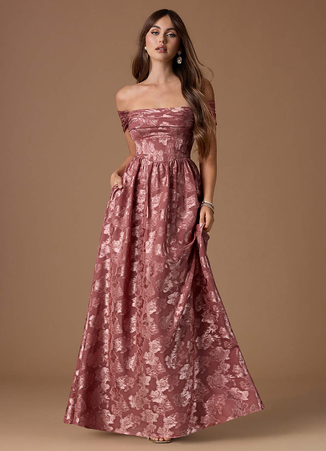 Hazel A-Line Cowl-Neck Fil Coupé Wedding Guest Dress in Lemon Sorbet