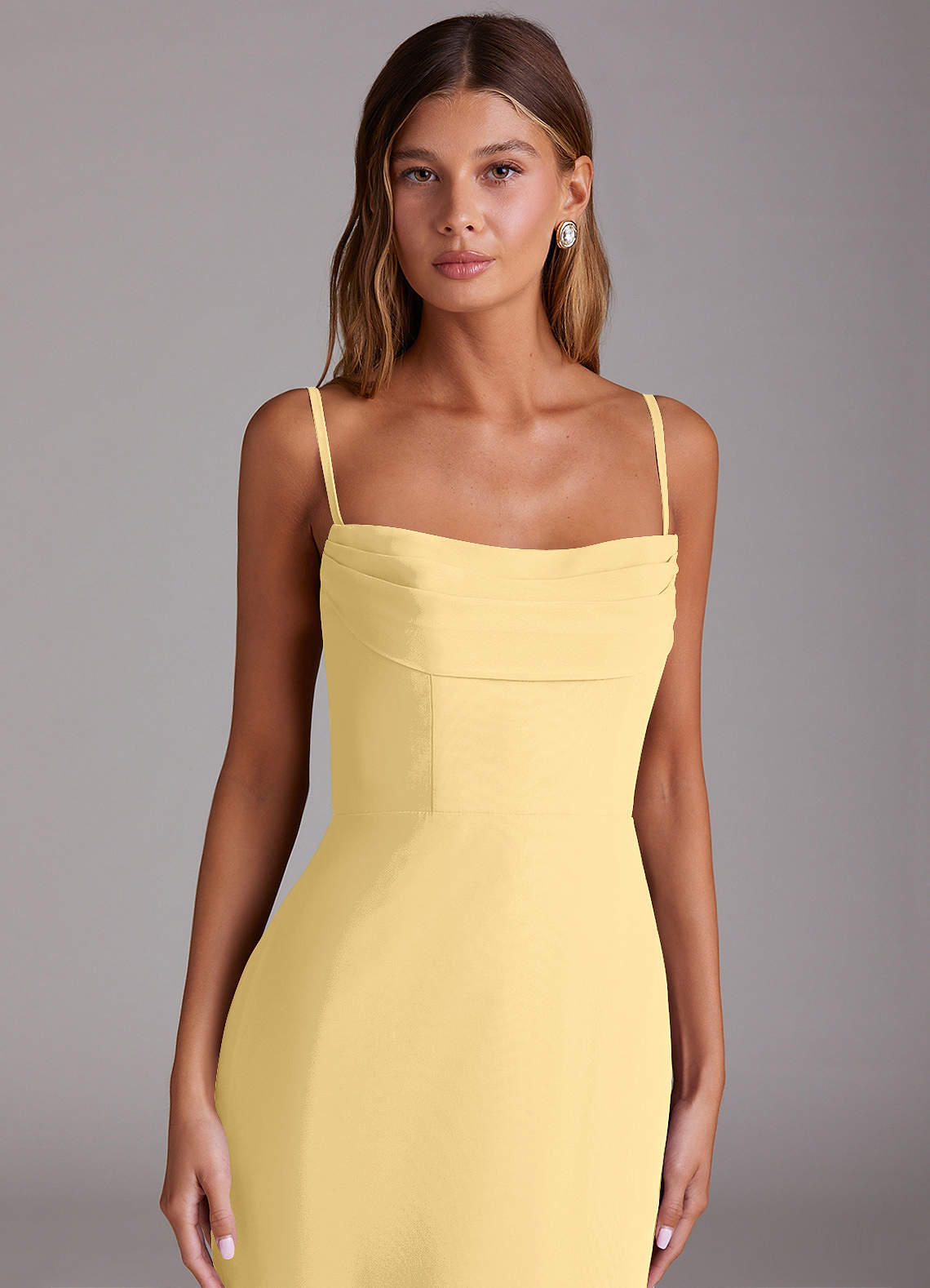 Saige A-Line Off-the-Shoulder Chiffon Bridesmaid Dress in Butter