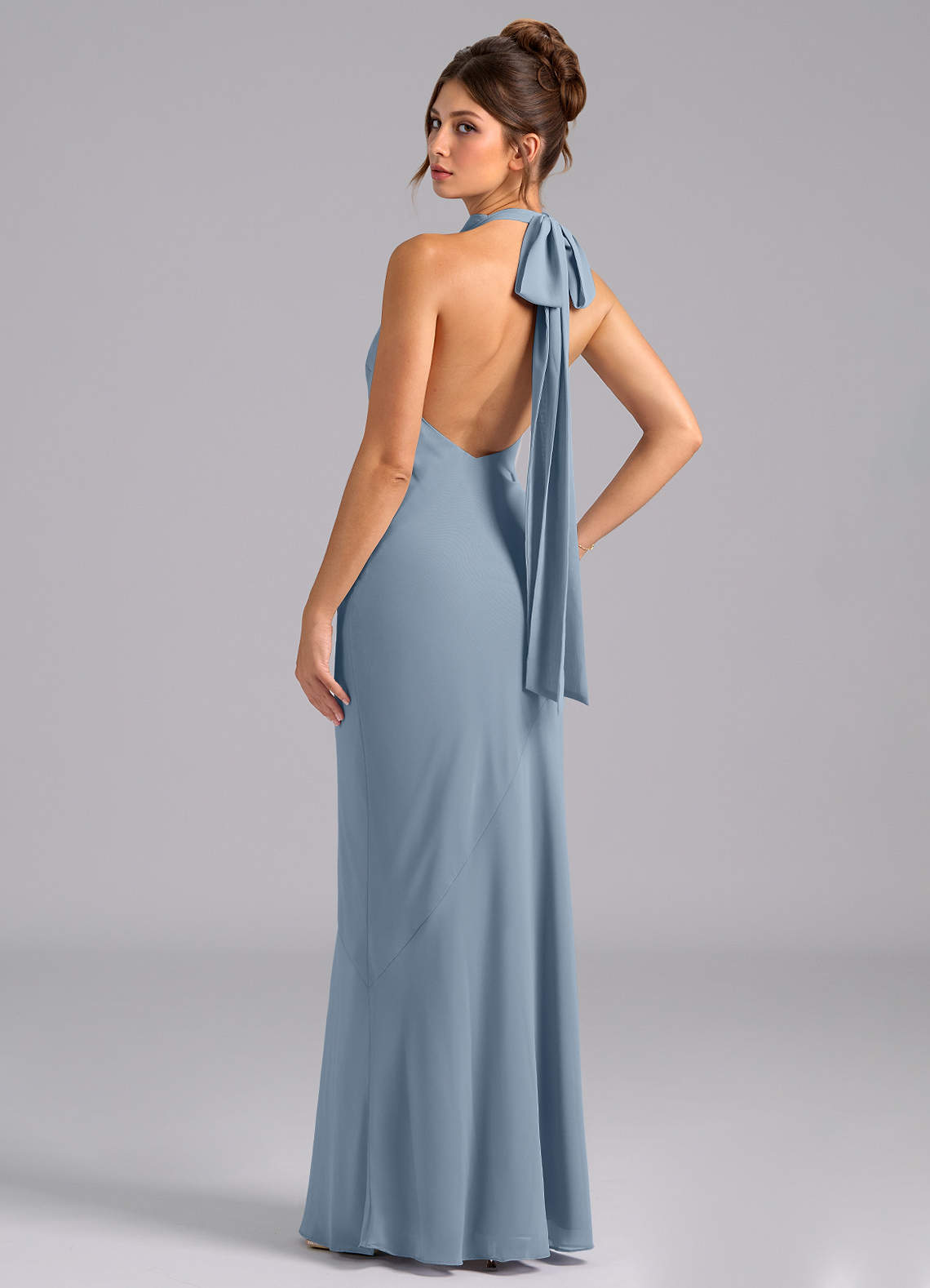 Velli Mermaid Halter Chiffon Bridesmaid Dress