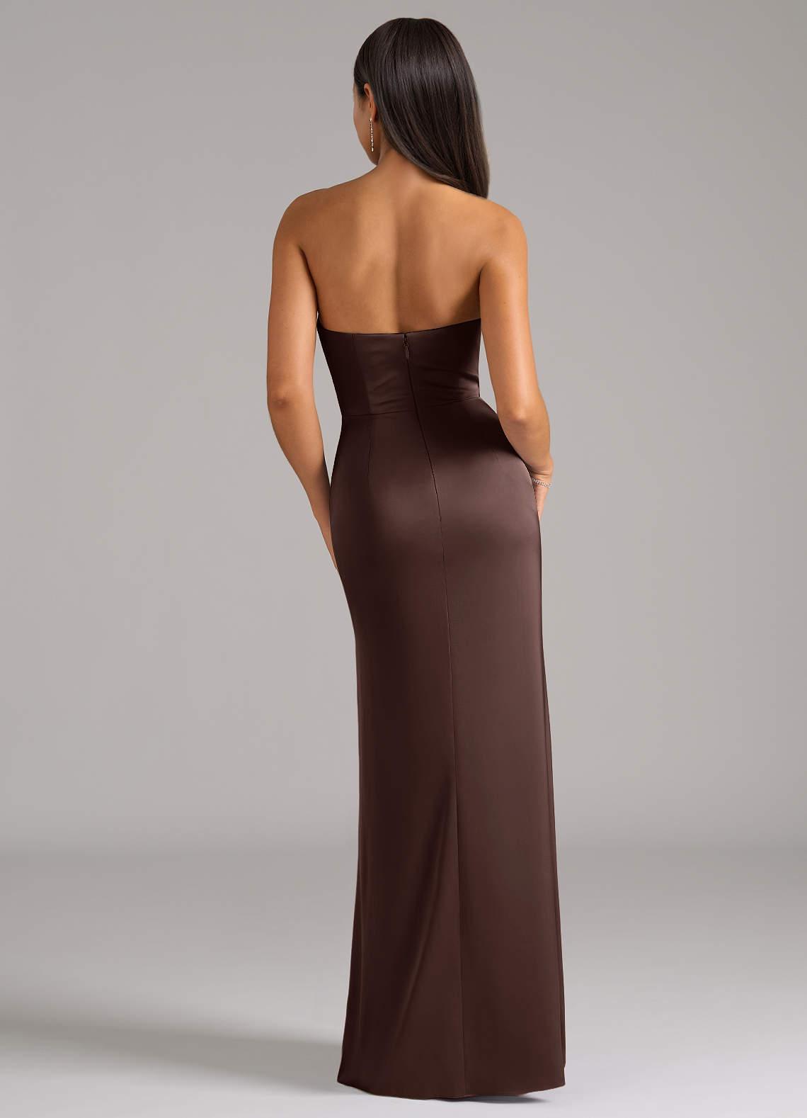 Marla Sheath Strapless Stretch Satin Bridesmaid Dress