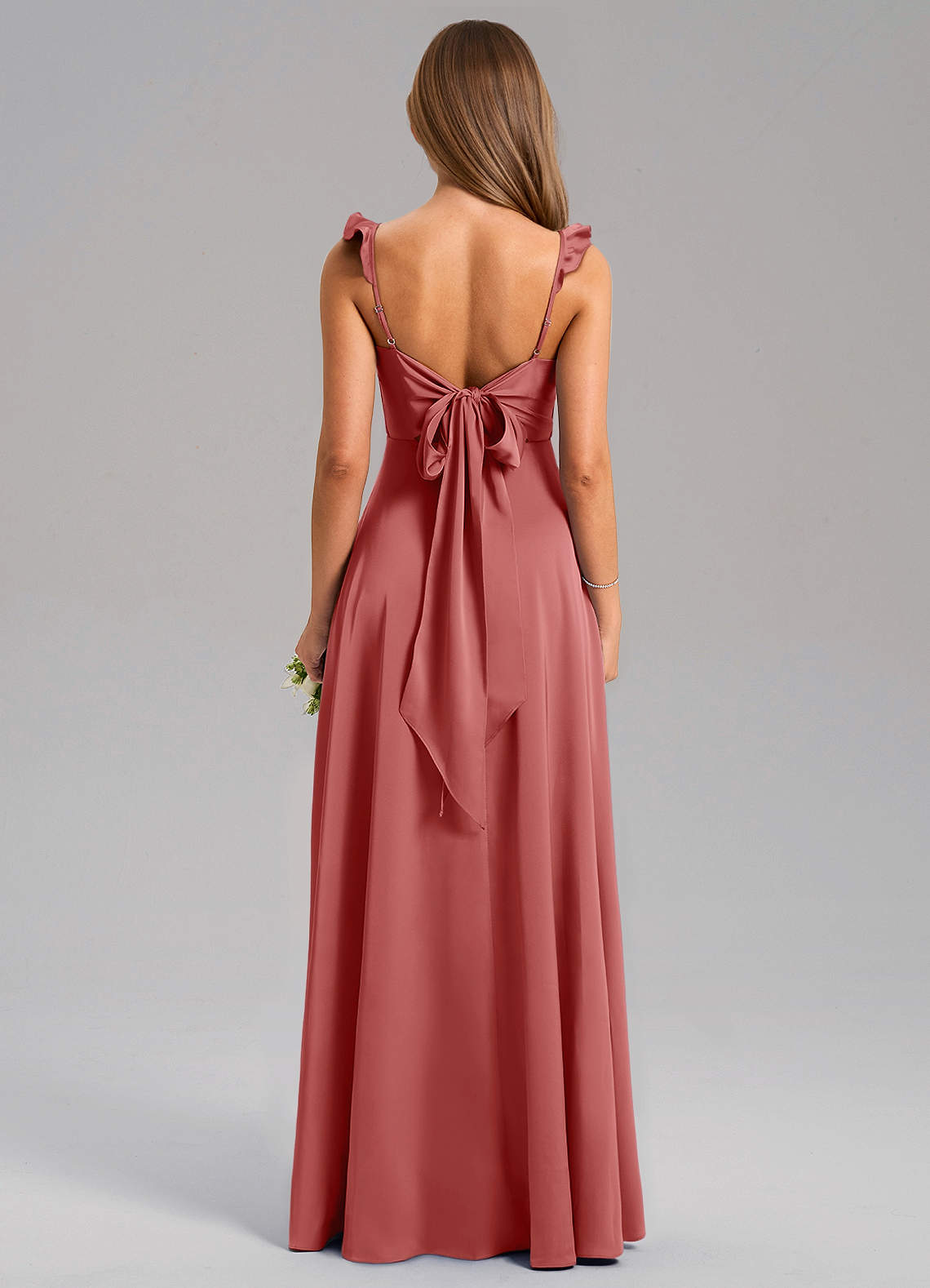 Everett A-Line V-Neck Chiffon Bridesmaid Dress in Antique Rose