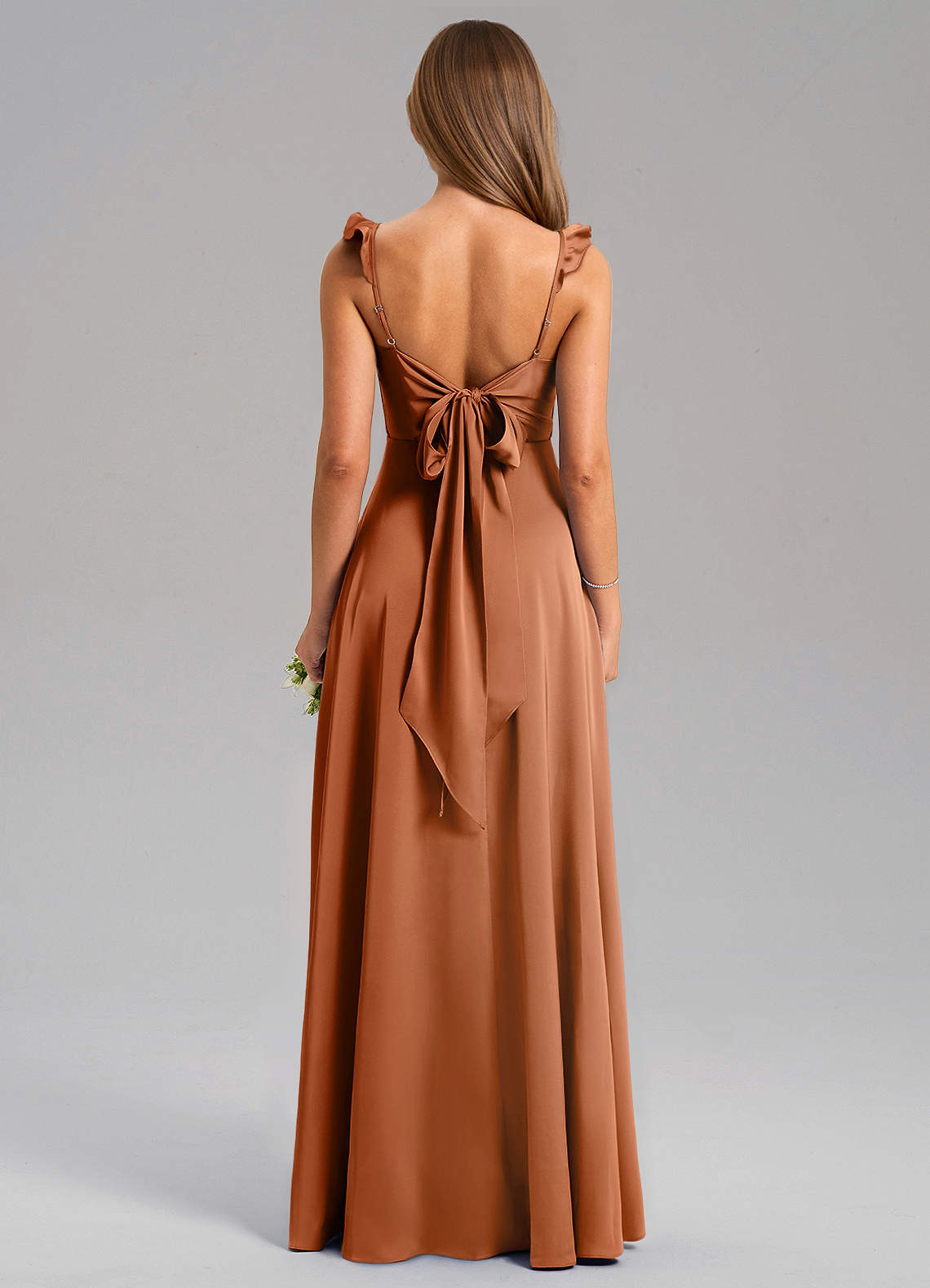 Everett A-Line V-Neck Chiffon Bridesmaid Dress in Copper