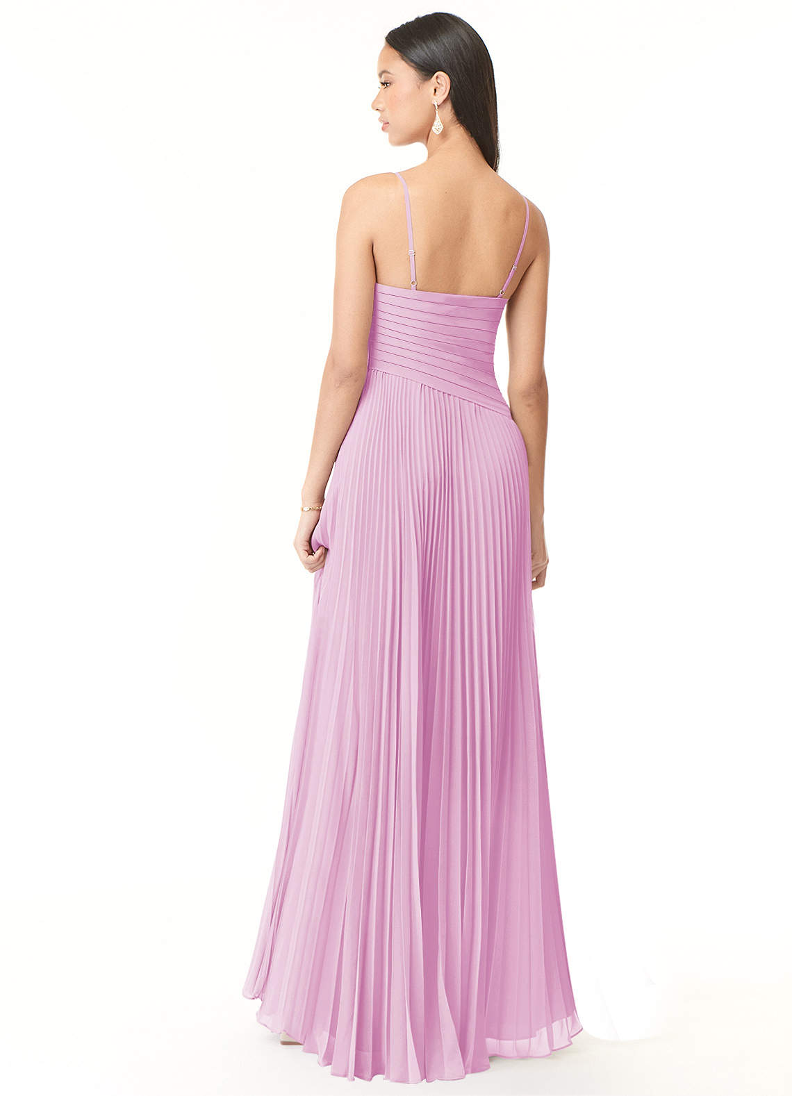 Vini A-Line V-Neck Chiffon Bridesmaid Dress in candy pink