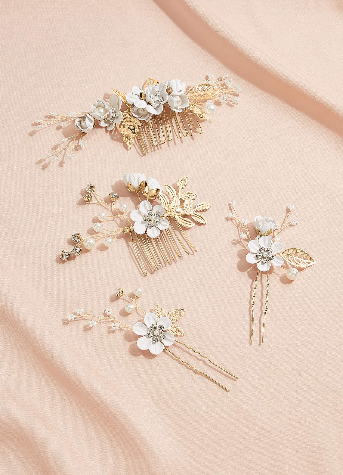 Blue Floral Hair Comb Set — white — 图 20/28